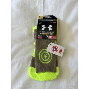 Under Armour Performance Socks Marvel Brown Yellow / Green Mediums Size 4.5 - 8